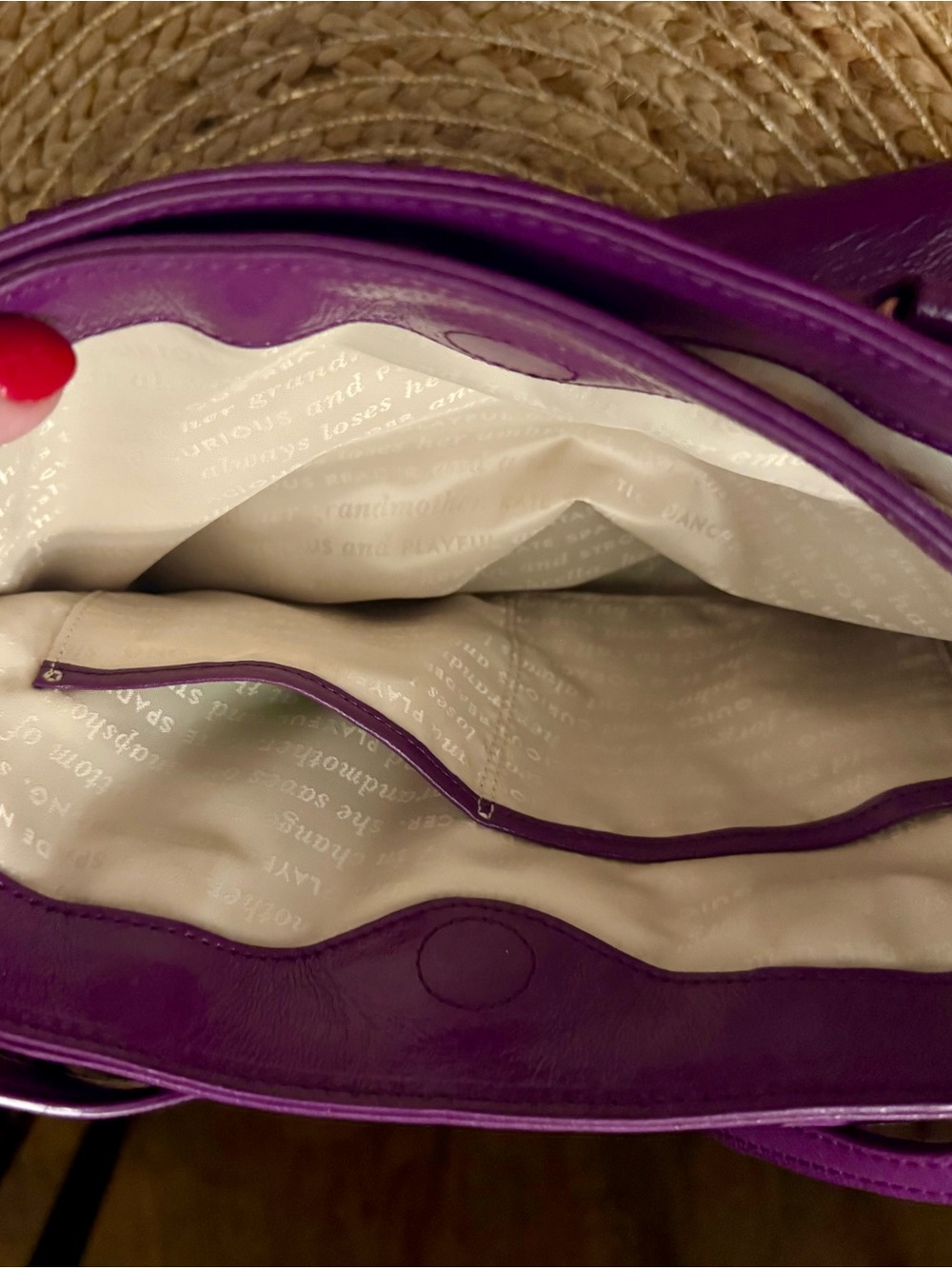 Kate Spade Glossy Purple Leather Satchel | Crossbody *Rare Vintage* with OG Dust - Picture 6 of 7